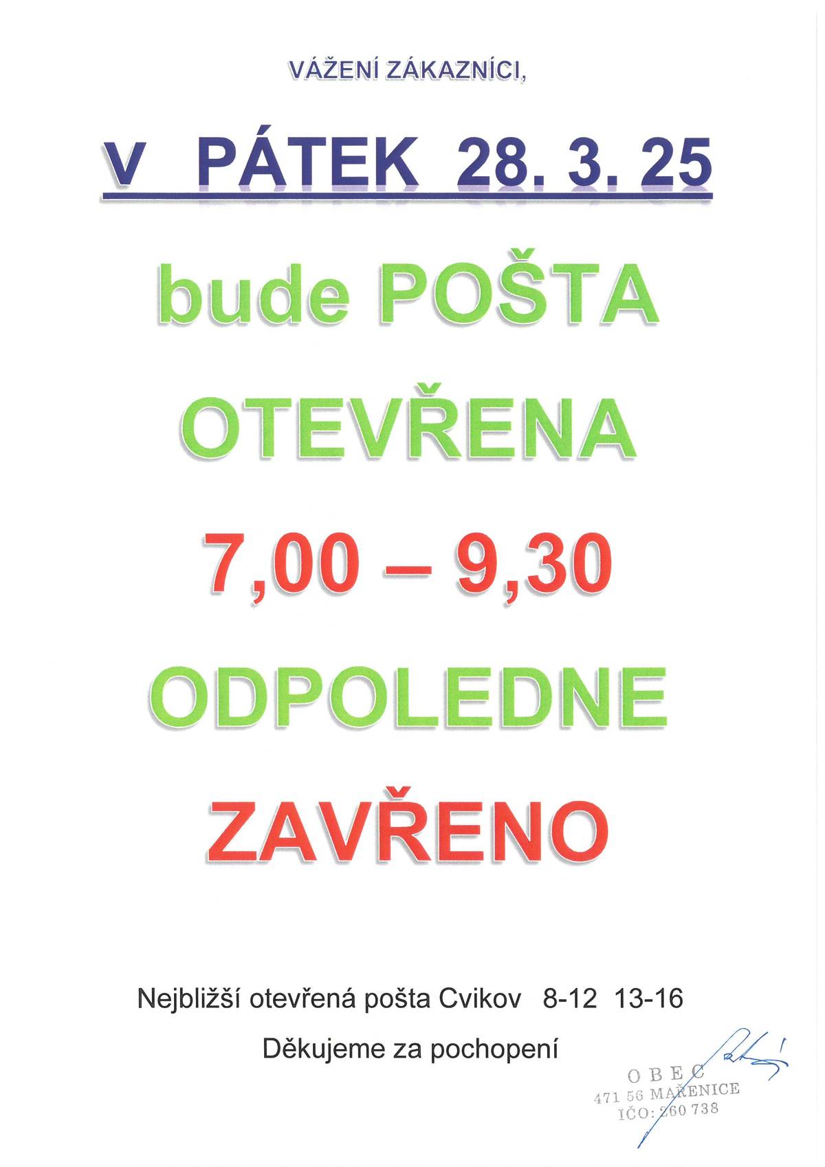 v pátek dne 28.3.2025