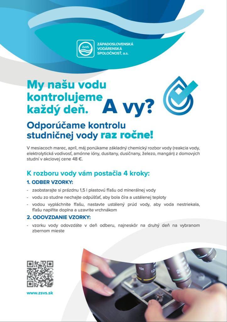 Rozbor studňovej vody ZSVS a.s.