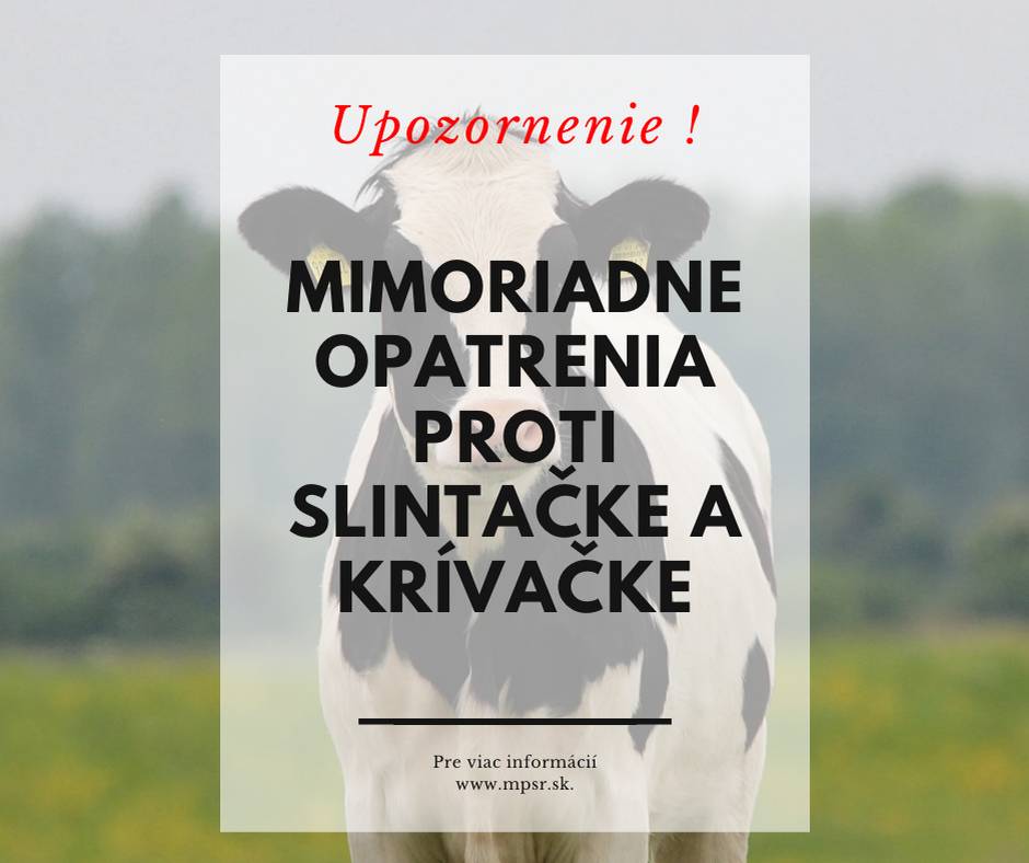 Na základe § 6 ods. 5 písm. a) a § 34 ods. 1 písm. b) zákona č. 39/2007 Z. z. o veterinárnej starostlivosti v znení neskorších predpisov týmito mimoriadnymi núdzovými opatreniami s platnosťou a účinnosťou od 21. 03. 2025 do odvolania viď. príloha.