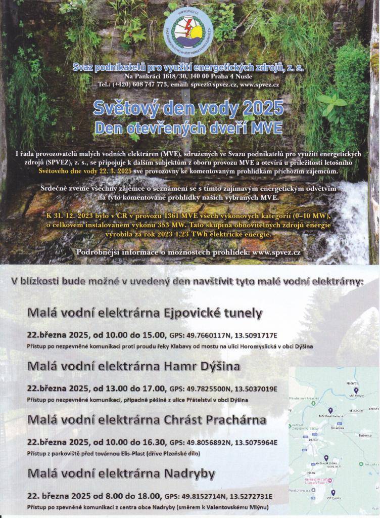 V sobotu 22.3.2025 byl světový den vody a současně i den otevřených dveří malých vodních elektráren.    Foto: Z. Blaheta