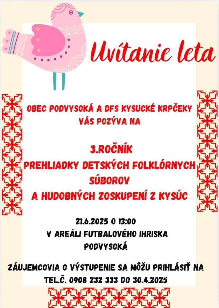 Registrácia "Uvítanie leta"