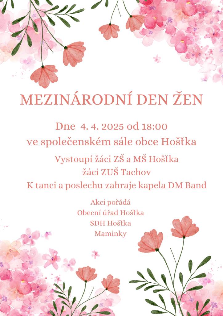 Dne 4. 4. od 18:00 se budekonat taneční zábava ke dni Mezinárodního dne žen.