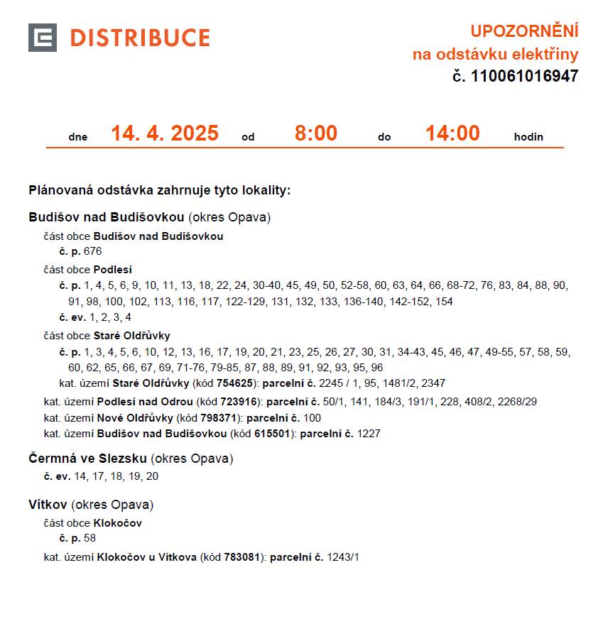 k.ú. Budišov nad Budišovkou, Staré Oldřůvky, Podlesí