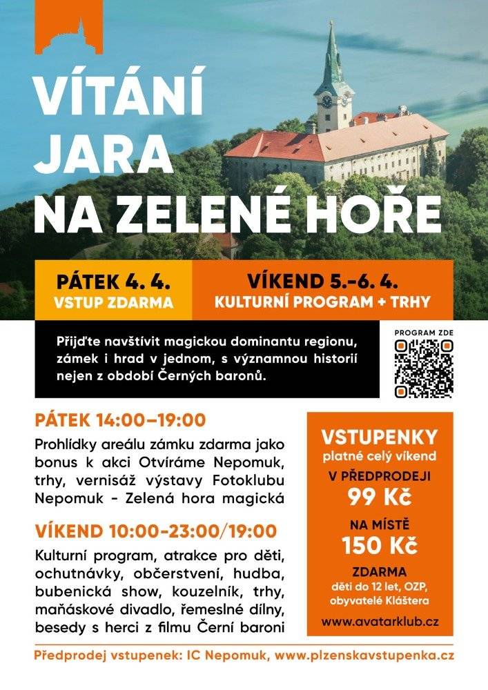 Vítání jara na Zelené Hoře ve dnech 4.4.-6.4.2025 viz obrázek