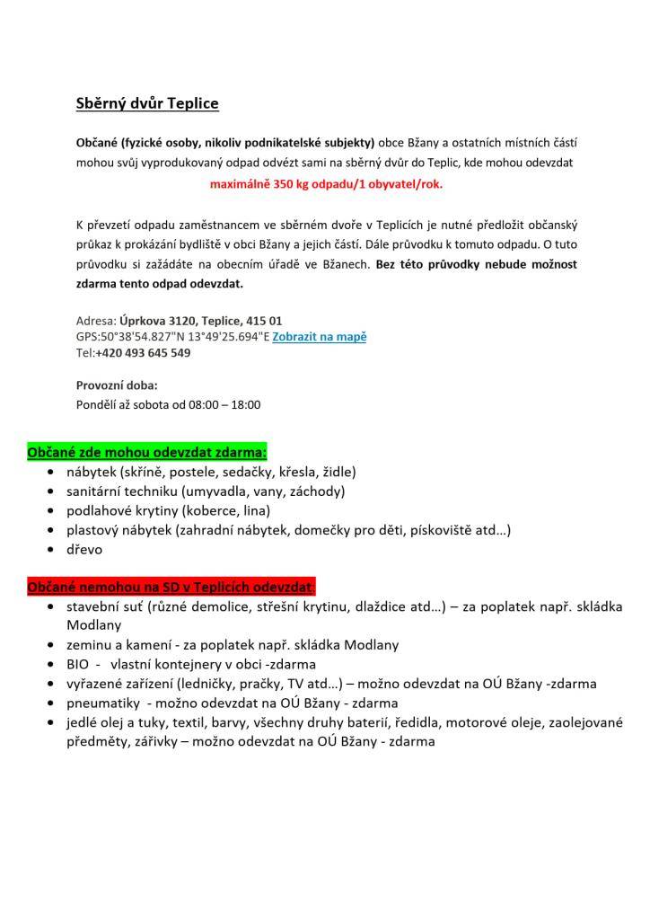 Informace o odpadech