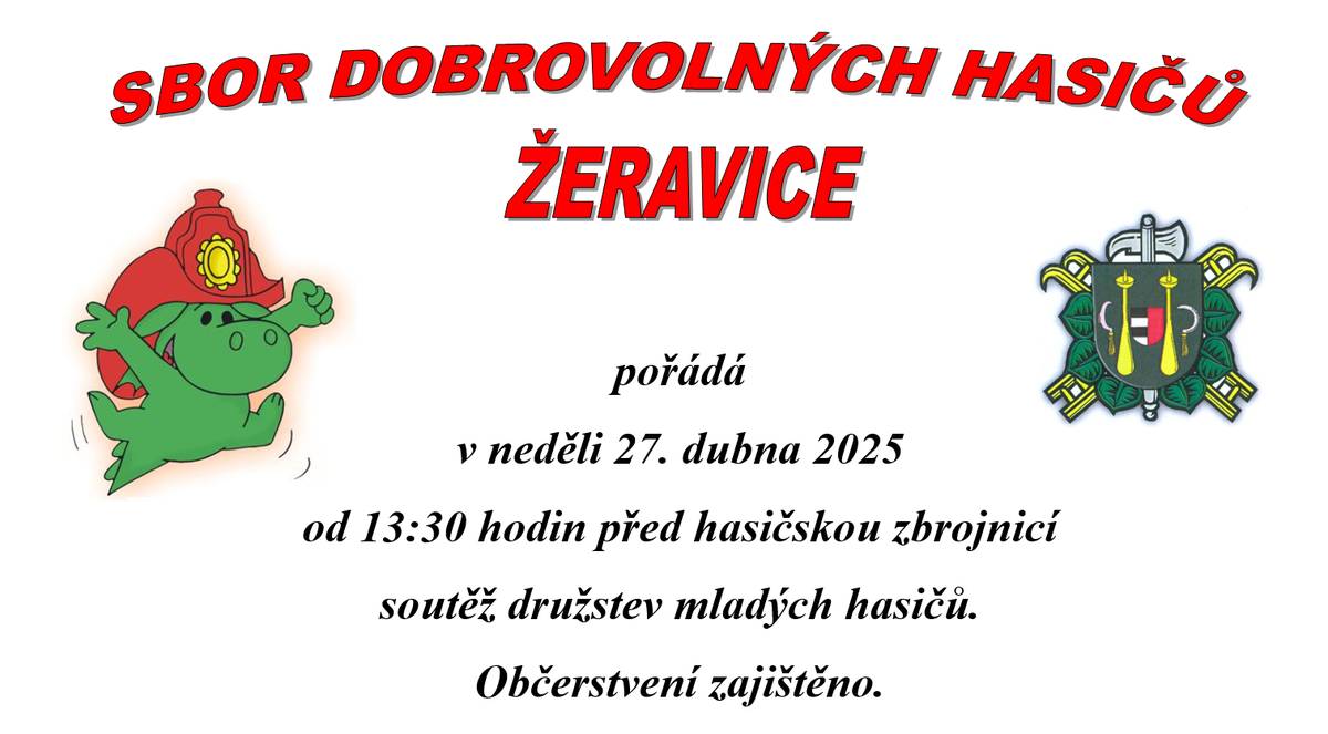 V neděli 27. dubna se bude konat hasičská soutěž od 13:30 před hasičskou zbrojnicí.