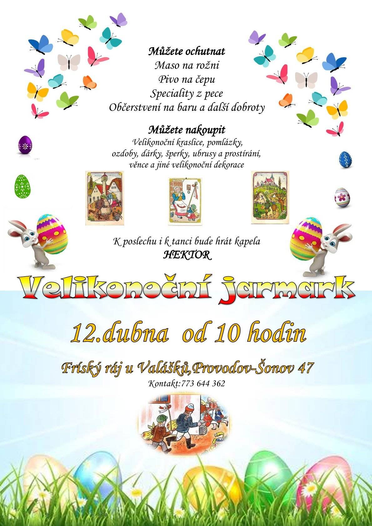 Vážení přátelé, ve slunečný čtvrtek přinášíme pozvánku na Velikonoční jarmark u Valášků v Šonově🐰. Mějte pohodové dny☀️. #obecprovodovsonov #aktuality