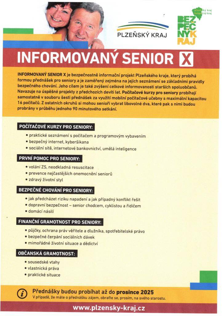 Bezpečnostně informační projekt Plzeňského kraje pro seniory.