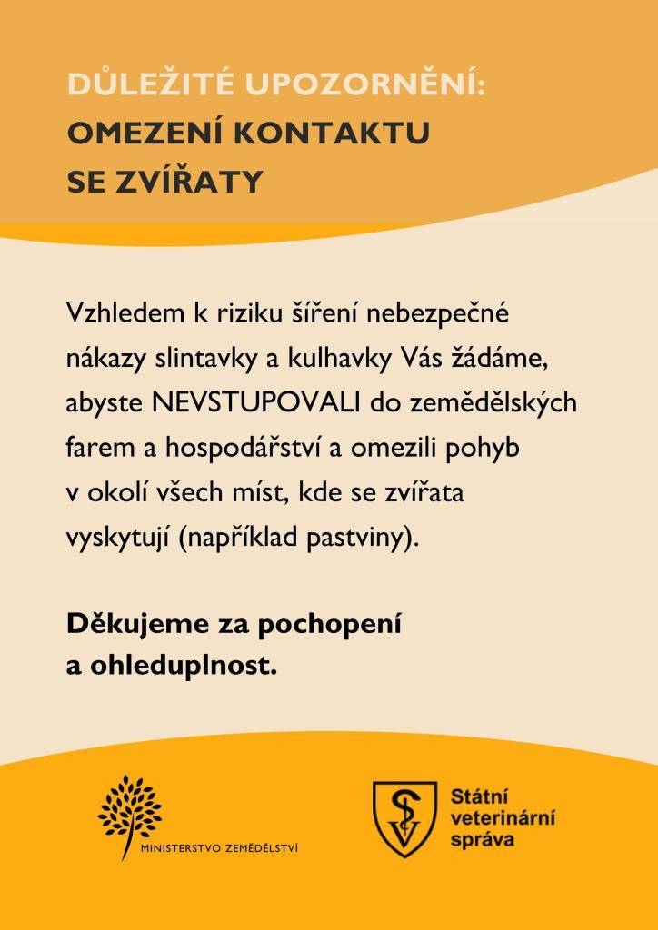 Informace Ministerstva zemědělství
