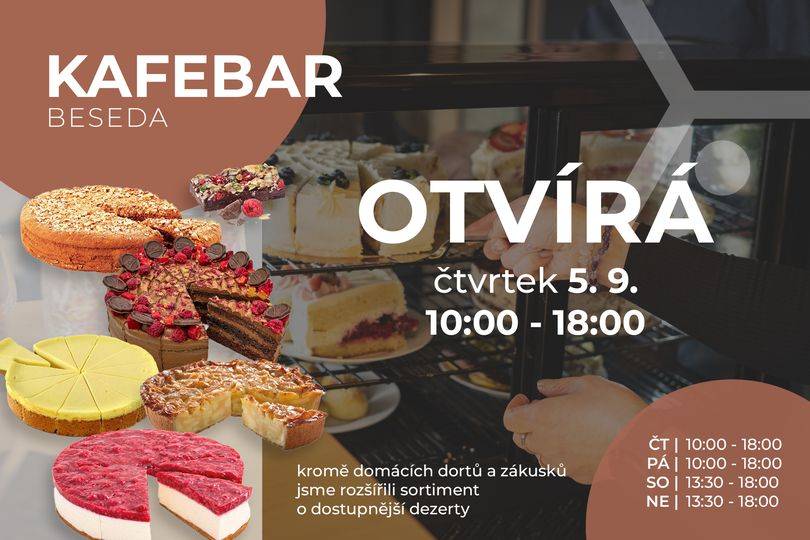 ... a to už tento čtvrtek 5. září. Těšit se na vás bude od 10:00 do 18:00 Andy a Michal a v ostatní dny, jak už jste zvyklí, všichni možní i nemožní dobrovolníci z řad maminek, babiček, studentů, místostarostů i starostů.