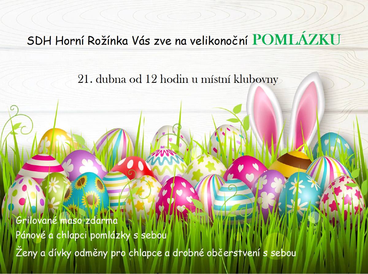 SDH Horní Rožínka  Vás zve na společnou pomlázku🐤