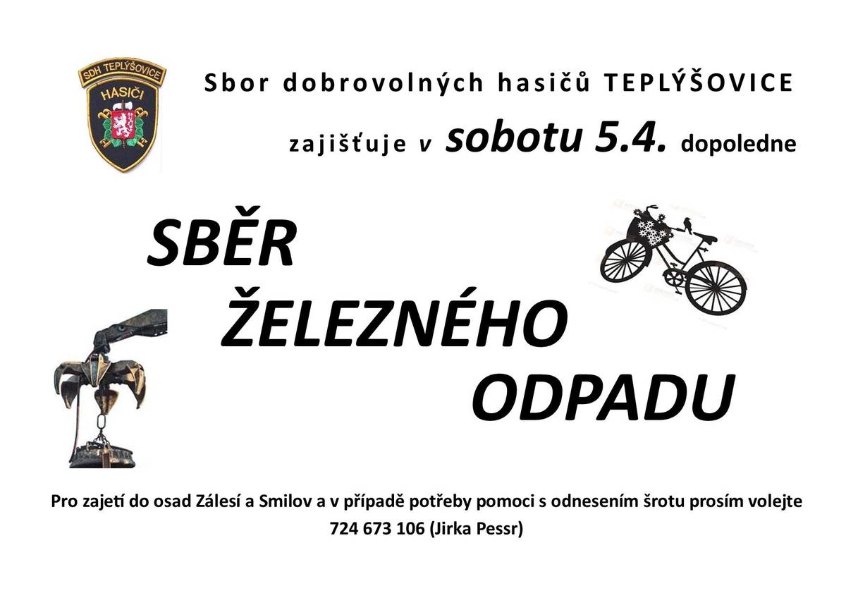 Sběr se týká pouze obcí Teplýšovice, Humenec, Zálesí a Smilov.