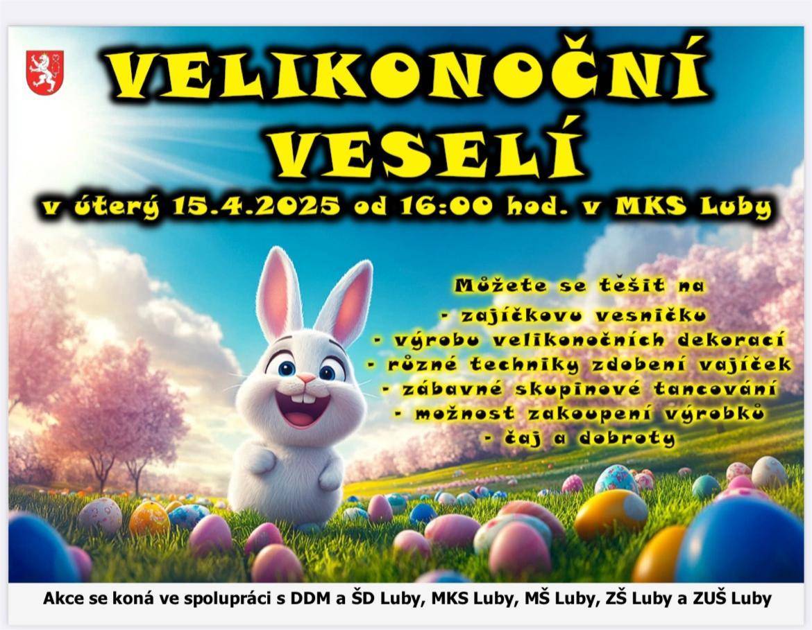 V úterý 15.4.2025 od 16:00 v MKS Luby.