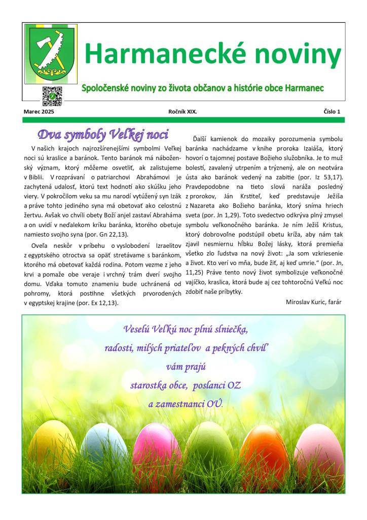 Harmanecké noviny - marec 2025