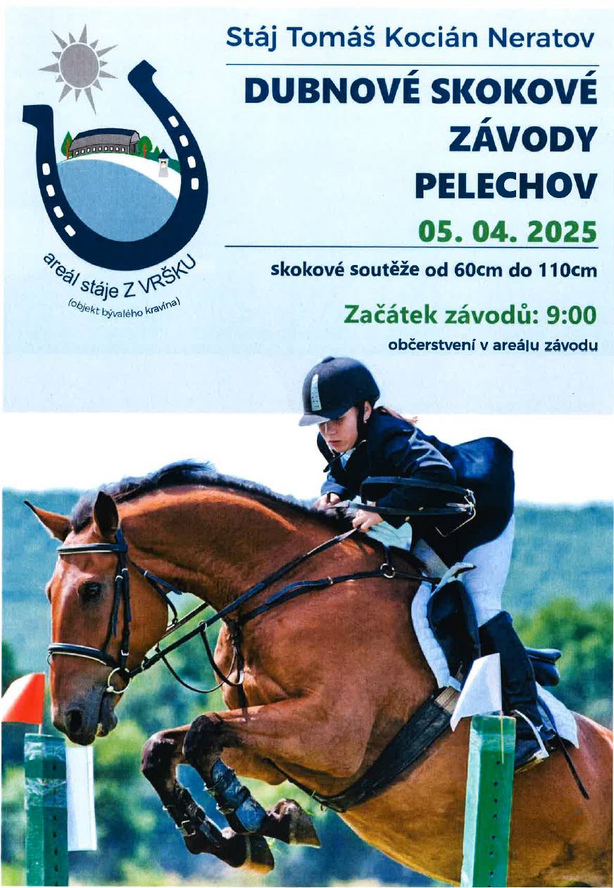 ◾ U zastávky v Pelechově byl nalezen mobilni telefon, nyní je v úschově v kanceláři Obecního úřadu Lipoltice. ◾ Stáj T. Kocián Neratov Vás zve na Dubnové skokové závody v Pelechově 5.4.2025 od 9:00.