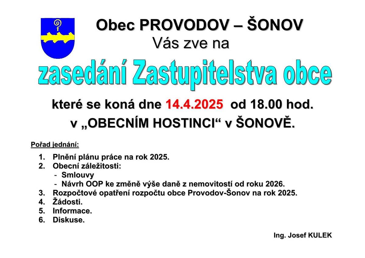 Vážení přátelé, s novým týdnem se přinášíme pozvánky na: 👉 jednání zastupitelstva obce 👉 Velikonoční jarmark do Šonova 👉 akce Mateřského centra v Novém Městě n. Met. 👉 akci do České Skalice 👉 kulturní akce v blízkém okolí Přejeme pohodové dny☀️. #obecprovodovsonov #aktuality