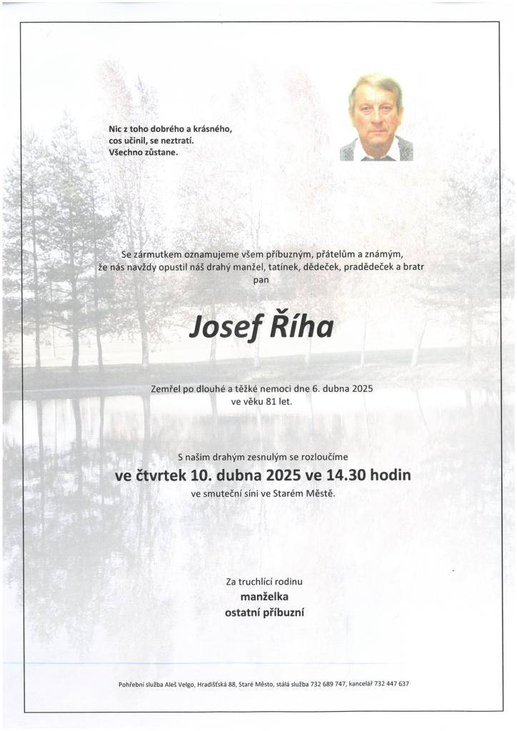 pan Josef Říha, 81 let