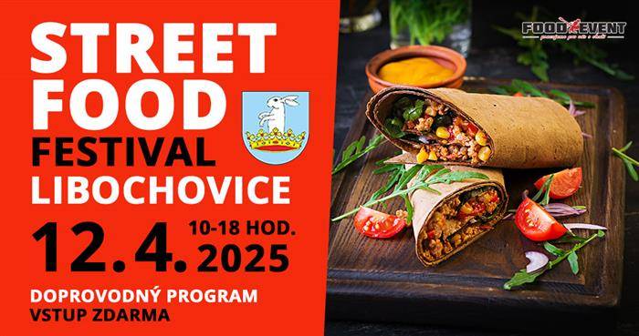 STREET FOOD FESTIVAL LIBOCHOVICE! Zveme Vás na 1.ročník akce STREET FOOD FESTIVAL LIBOCHOVICE, který se uskuteční na náměstí 5. května v Libochovicích. Přijďte si užít den ve společnosti dobrého jídla a pití, a to v sobotu 12. dubna 2025.  Vybírat budete ze široké nabídky specialit - trhaná masa, šťavnaté burgry, asijské speciality, sušení červíci, africké menu, indonéské speciality, indický street food a další.   Potrpí si váš mlsný jazýček spíše na sladkosti? Pak jsou pro vás připraveny španělské churros, slané karamely či kuličková zmrzlina. A postaráno bude pochopitelně i o pitný režim. Je libo limonádu, víno, pivo či spritz?  Bude pro vás zajištěn i DOPROVODNÝ PROGRAM: • Skákací hrad  • Malování na obličej + tetování • Dílnička - výroba připínacích placek • Zábavná kopaná • ... a mnohem víc, sledujte FB událost    STREET FOOD FESTIVAL Libochovice  Kdy: sobota 12.dubna 2025  Kde: náměstí 5.května, Libochovice  Čas akce: 10:00-18:00 hod.  Vstup: ZDARMA