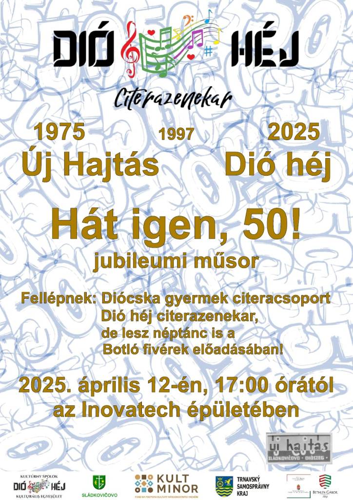 a program pri príležitosti 50. výročia založenia citarového súboru v Sládkovičove  a diószegi citerazenekar megalapításának 50. évfordulója alkalmából rendezett műsorra