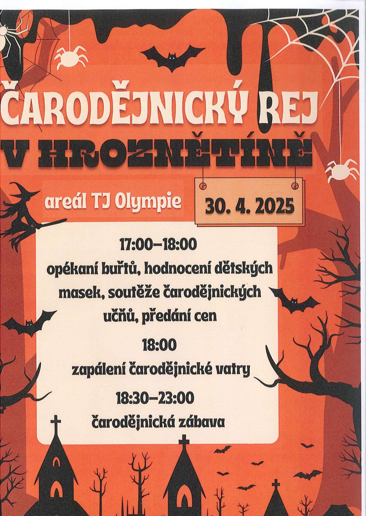 Pozvánka na společenskou akci dne 30.4.2025