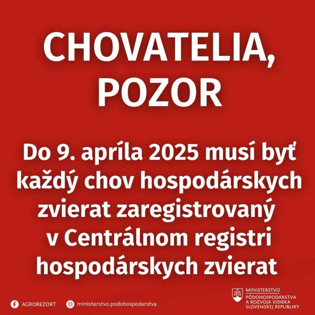 Výzva  pre chovateľov