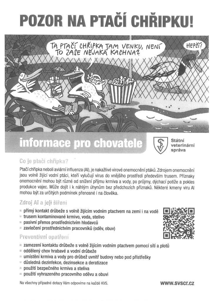 POZOR NA PTAČÍ CHŘIPKU!