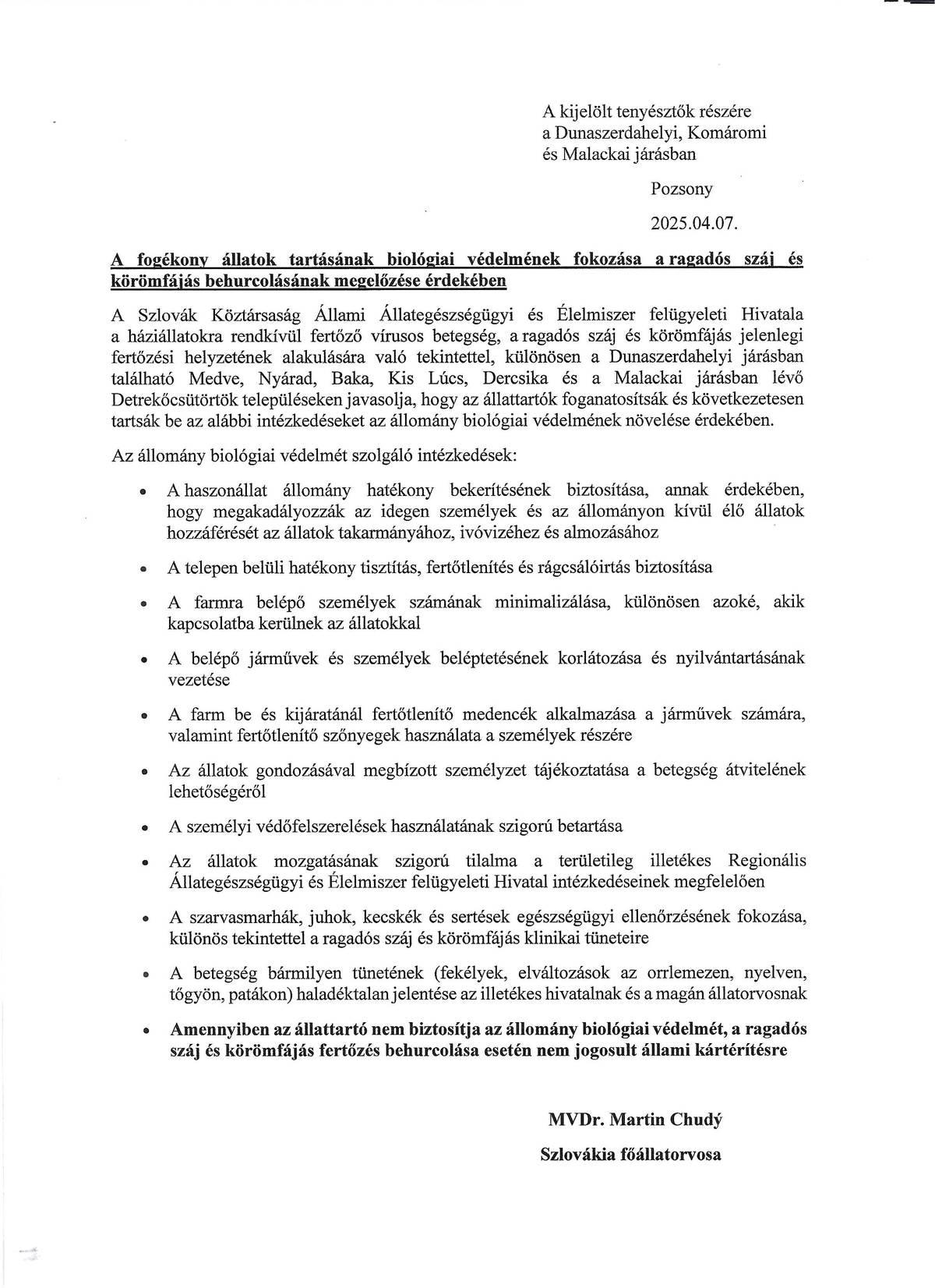 A tenyésztők részére