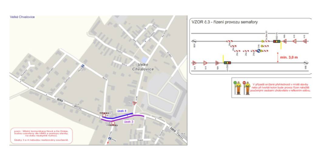 povolení uzavírky silnice v obci Velké Chvalovice