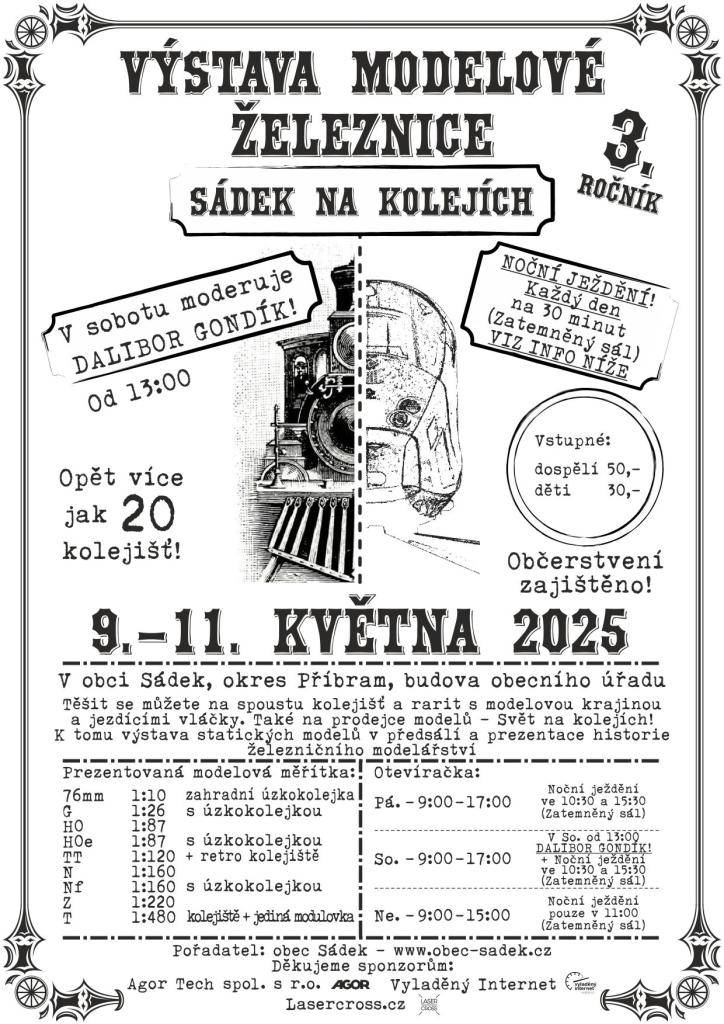 Pozvánka na výstavu modelové železnice 9.-11.5.2025