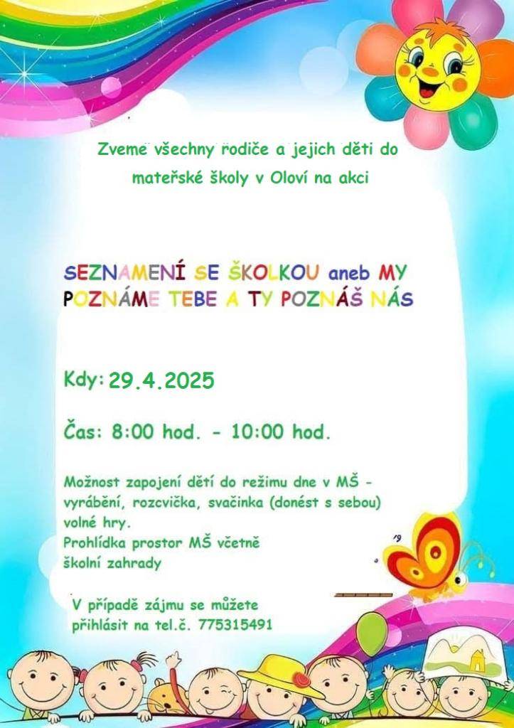 Seznámení se školkou - Oloví aneb my poznáme tebe a ty poznáš nás