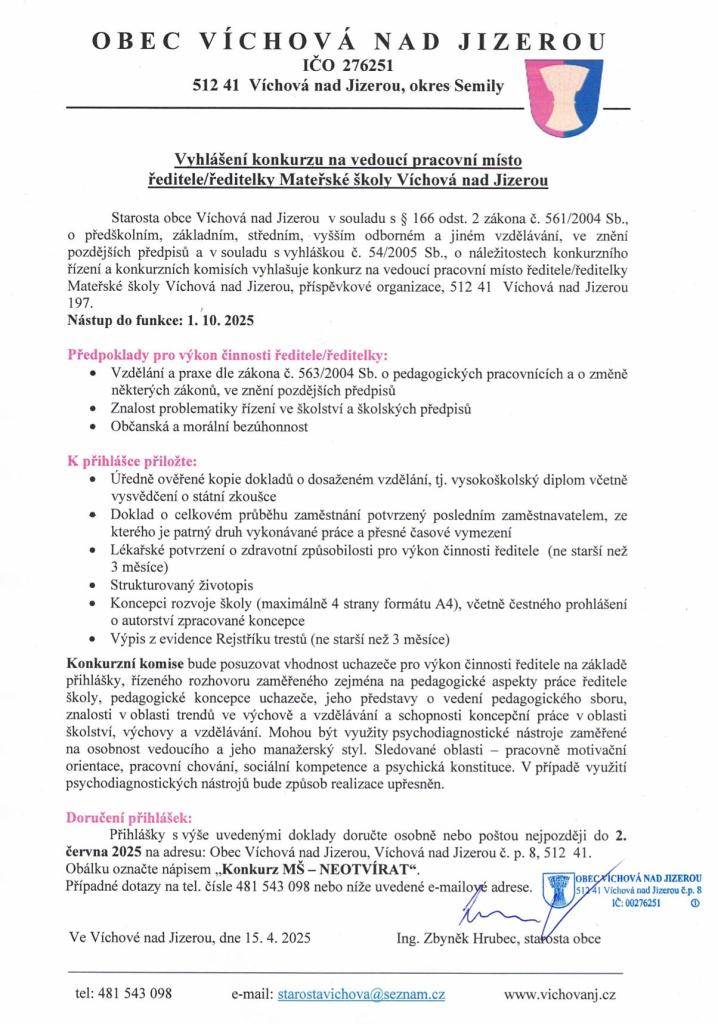 informace ke konkurzu