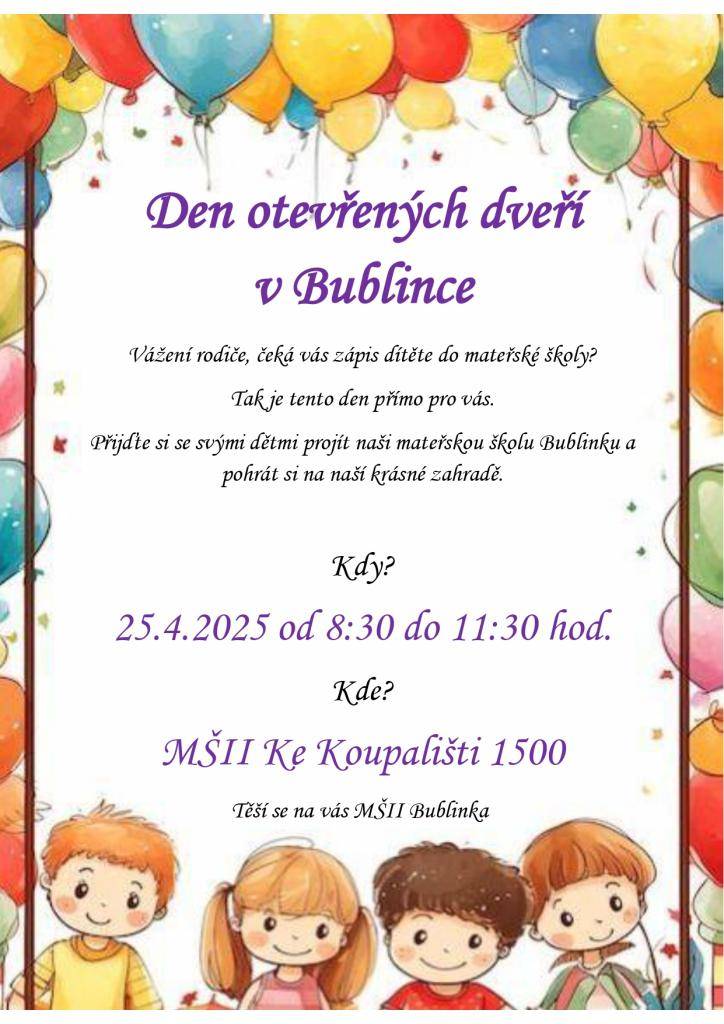 25. 4. 2025 od 8:30 do 11:30 hod.