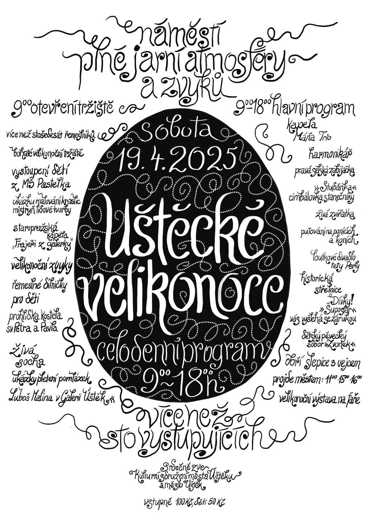 Zveme vás v sobotu 19. 4. 2025 na Mírové náměstí v Úštěku na velikonoční jarmark, 23. ročník.