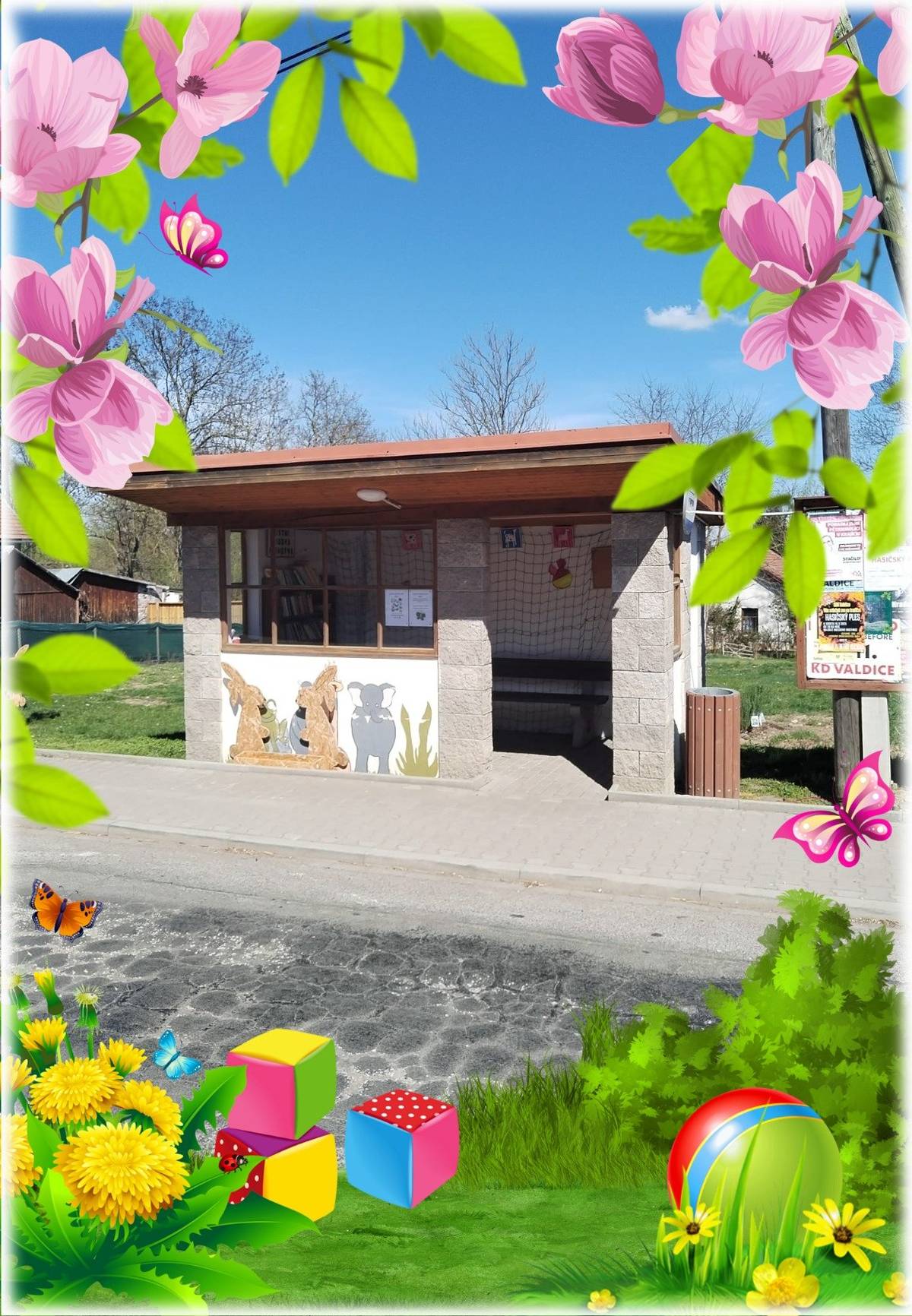 Připojte se k nám a pomozte zaplnit zastávku BUS veselými jarními obrázky!  Děti mohou nakreslit obrázek doma a pověsit ho na zelenou síť.  Akce se koná od 17. do 22. dubna 2025.  Všechny obrázky jsou vítány :-)