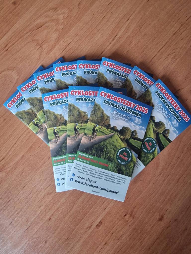 Cykloakce za poznáním našeho regionu Ždánický les a Politaví pro rok 2025 je zahájena. Průkaz účastníka je k vyzvednutí na Obecním úřadě.