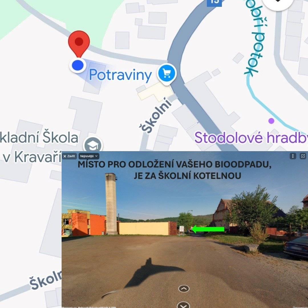 Box na bioodpad za kotelnou základní školy je opět v provozu. Do Boxu 1 odkládejte dřevní hmotu - větvě, kůru a dřevo, do Boxu 2 kompostovatelný bioodpad - trávu, listí, zvadlé květiny, atd.