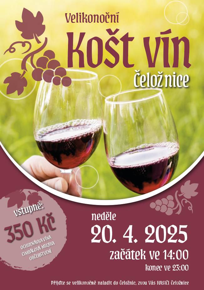 Pozvánka na 35. ročník výstavy vín, která proběhne v naší obce