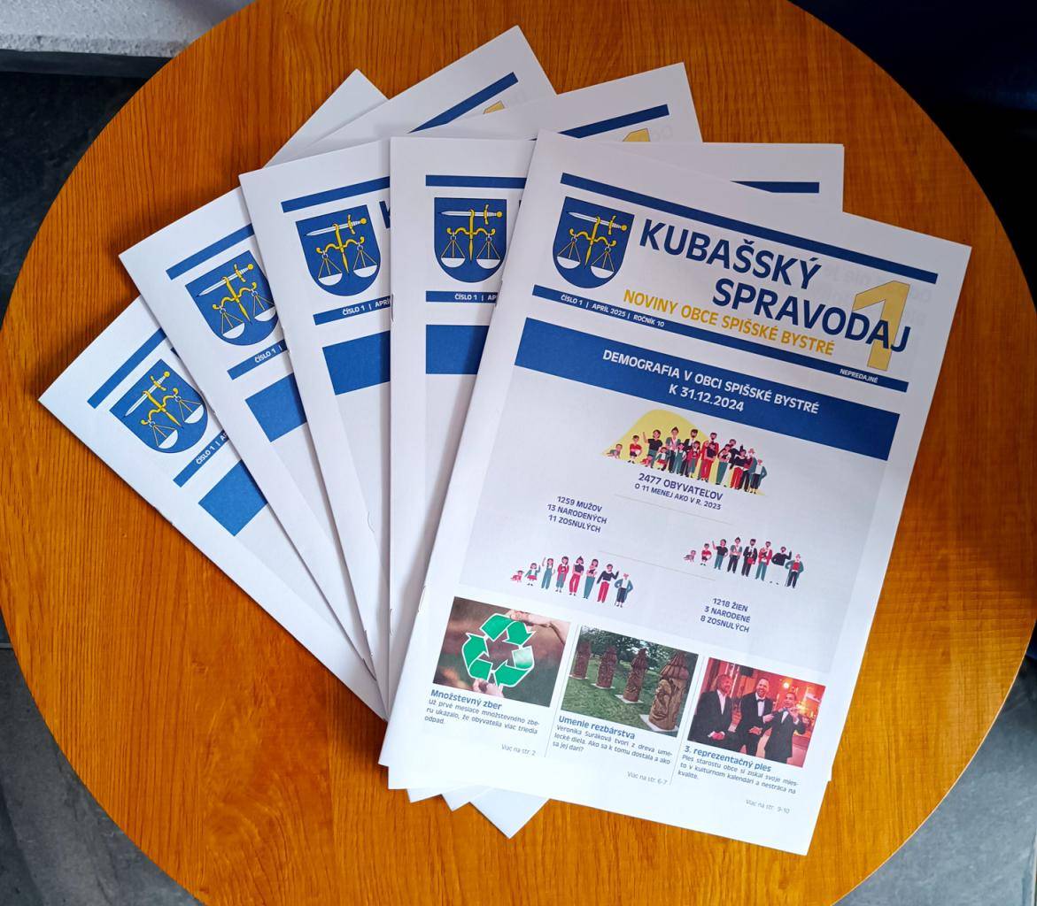 Prvé tohtoročné vydanie novín Kubašský spravodaj v roku 2025 si môžete pozrieť už aj online.