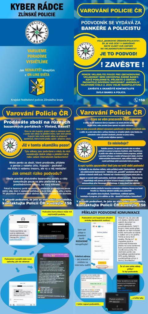 V souvislosti s evidováním stále velkého množství podvodů (také v ORP Bystřice pod Hostýnem ), které jsou páchány za využití počítačů, počítačových sítí, sociálních sítí apod. zveřejňujeme leták od PĆR, pro informování občanů.