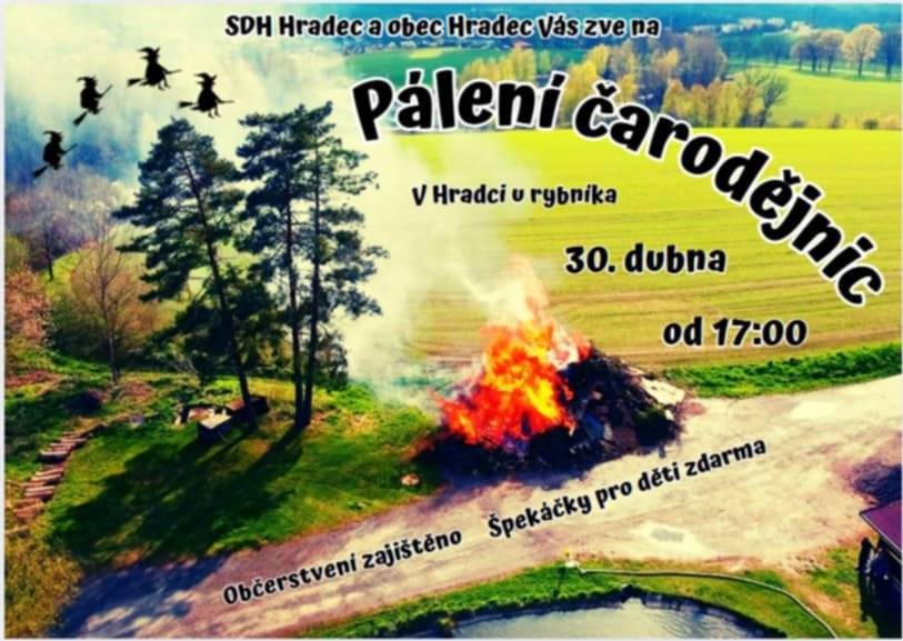 Zveme na pálení čarodějnic.
