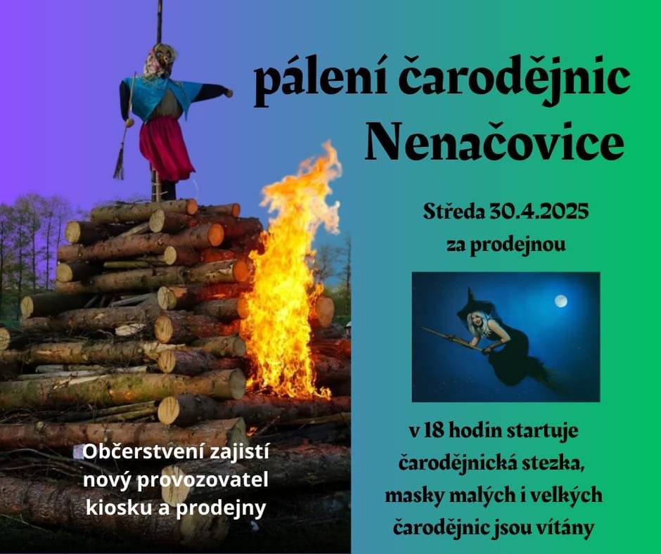 Vážení občané, níže vám zasíláme pozvánku na naši tradiční obecní akci - pálení čarodějnic