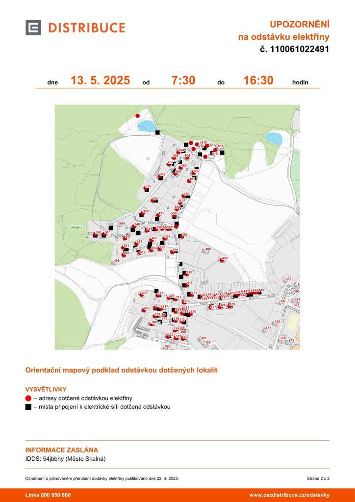 V úterý 13. května 2025 od 7:30 do 16:30 hodin.