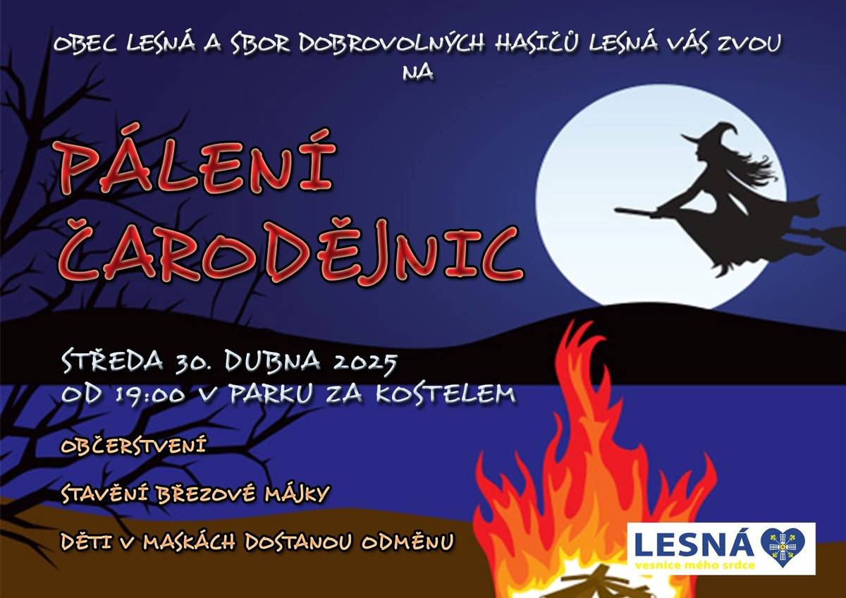 Zveme všechny na tradiční pálení čarodějnic
