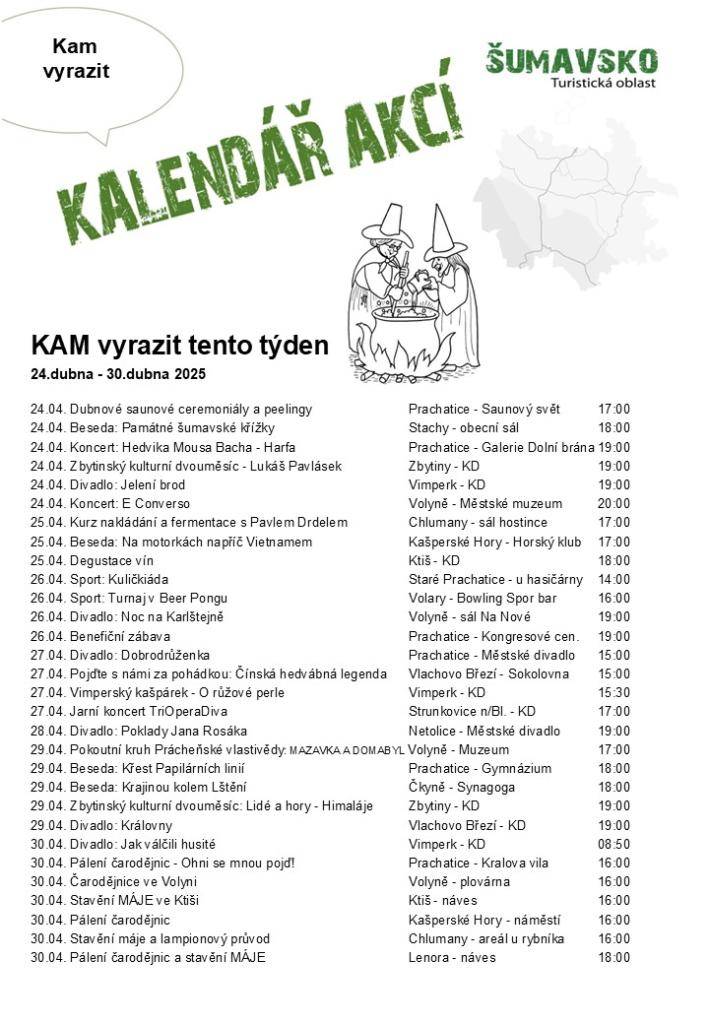 Kalendář akcí pro 17. týden 2025