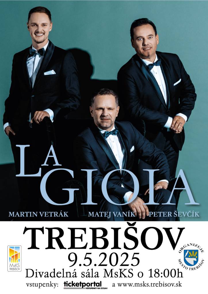 Spevácke trio interpretuje populárne piesne v štýle belcanta. Gioia v preklade znamená radosť, a práve s radosťou, hispánskym temperamentom a talianskou vášňou títo speváci ponúkajú nevšedný a jedinečný hudobný zážitok.