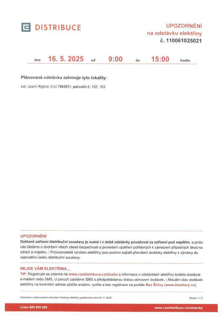 Dne 16.5.2025 - katastr KYJICE!!!