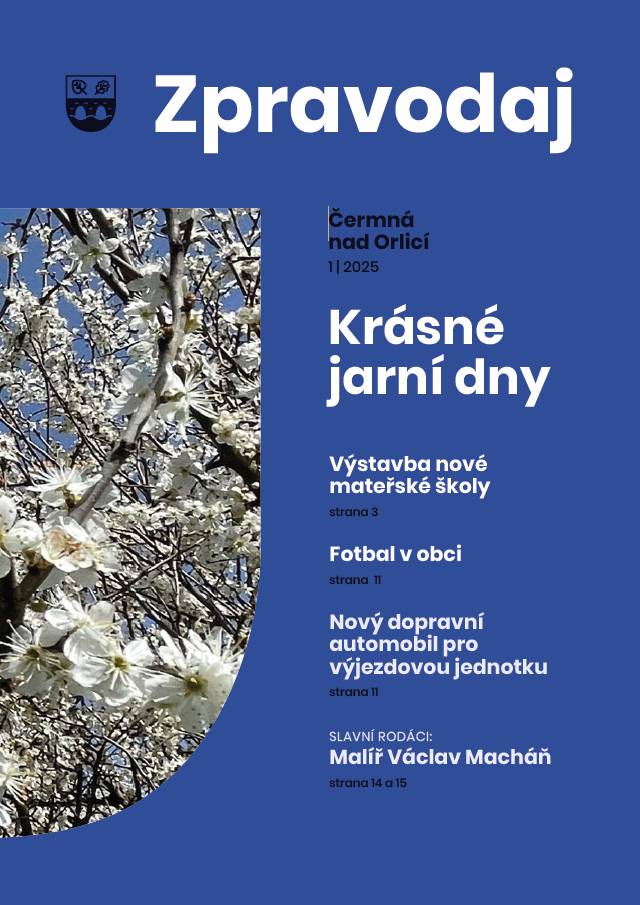 Ve svých schránkách v těchto dnech naleznete nový Zpravodaj obce Čermná nad Orlicí. On-line verzi si můžete prohlédnout zde. Dejte nám vědět, jak se Vám nové číslo líbí. Díky. DJ