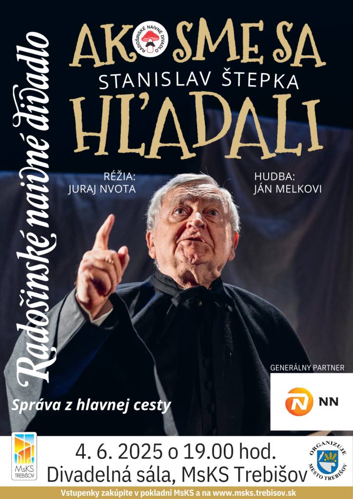 Príďte si vychutnať neopakovateľnú atmosféru, inteligentný humor v podaní RND a bravúrne herecké výkony!  Dátum: 04.06.2025 o 19:00  Miesto: MsKS Trebišov, divadelná sála  Cena vstupenky: 25 €  Vstupenky:  - www.msks.trebisov.sk.  - Pokladňa MsKS Trebišov: vždy od stredy do nedele (16.00 - 19:00