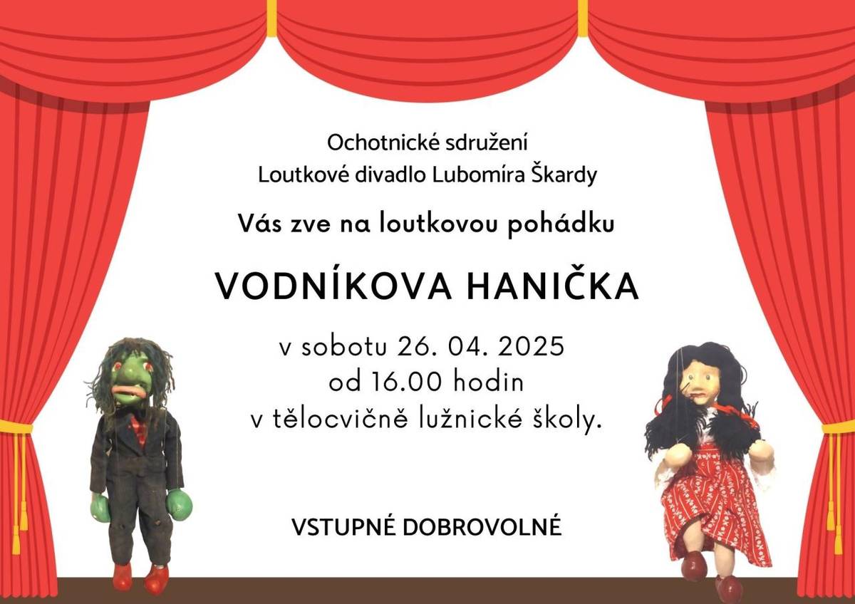 V sobotu 26. 4. 2025 od 16.00 v tělocvičně lužnické školy.