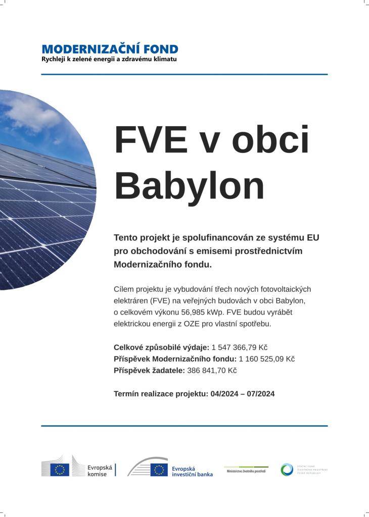 Tento projekt je spolufinancován ze systému EU pro obchodování s emisemi prostřednictvím Modernizačního fondu.